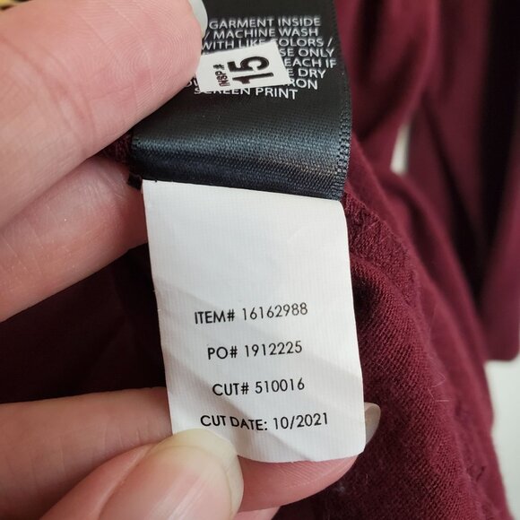 Torrid classic fit maroon long sleeve hooded tee - Picture 10 of 15